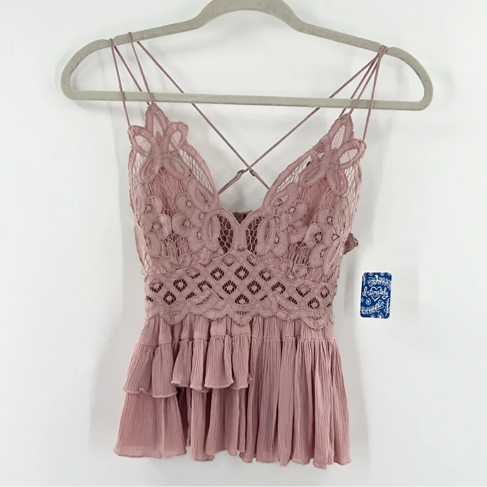 Free People NWT FP One Adella Cami in Mauve size Small